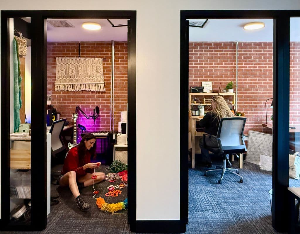 Resident artists at work in their studios at the Aspen Arts Club