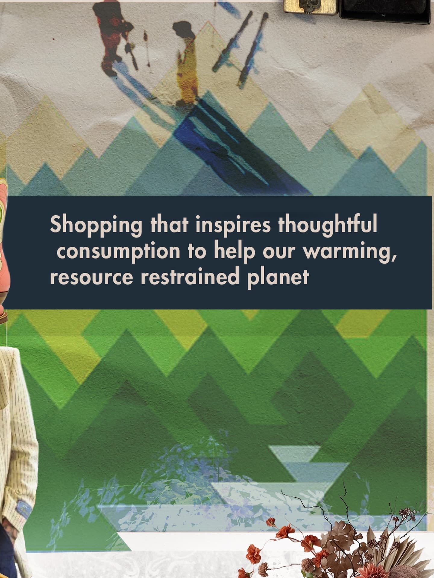 Mischief Vintage flat-lay display reading 'shopping that inspires thoughtful consumption'